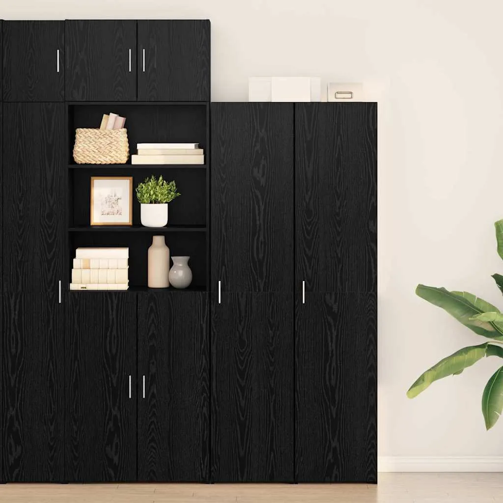 vidaXL Highboard Crni hrast 40 x 42,5 x 185 cm - Venlo