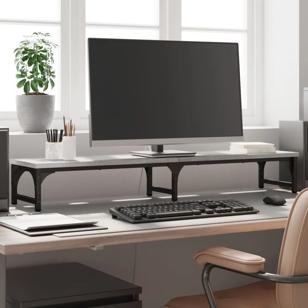 vidaXL Stalak za monitor siva boja hrasta 105 x 23 x 15,5 cm drveni - Venlo