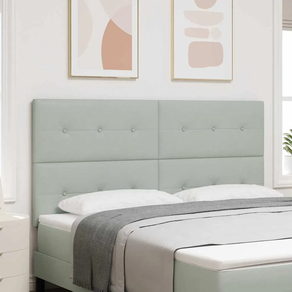 vidaXL LED glava kreveta s LED trakama Svijetlo siva 180 cm Baršun - Venlo