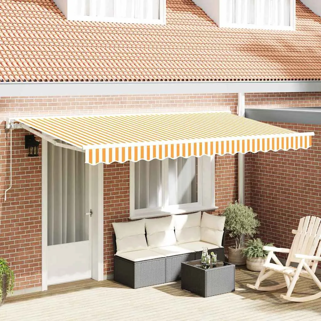 vidaXL Okvir tende Žuta i bijela 350 x 200 cm Poliester s PU premazom - Venlo