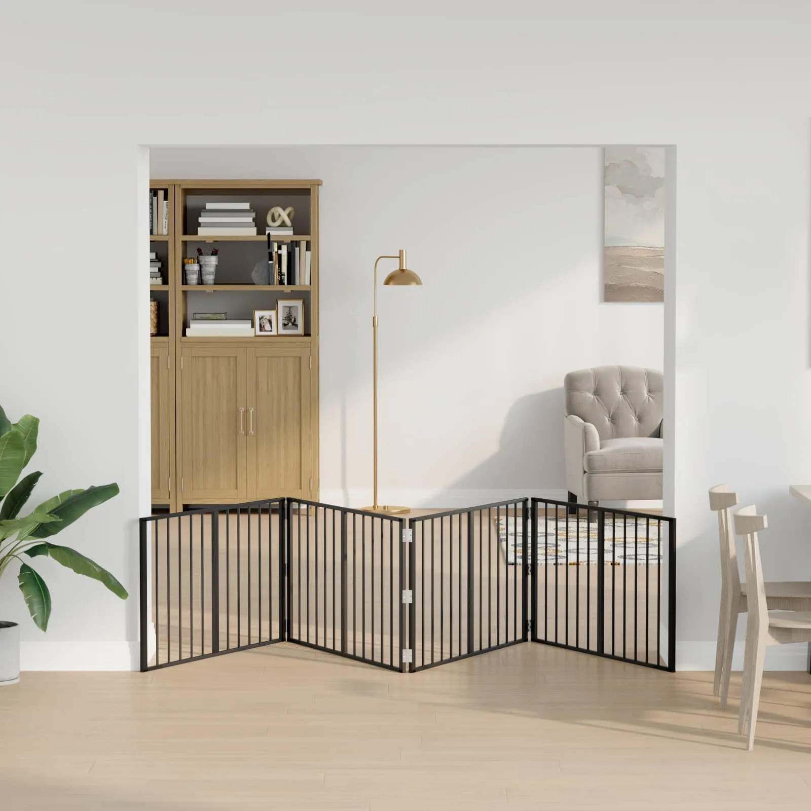 vidaxl vrata za pse 4 kom. crna 100 x 60 cm pocinčani čelik - slika 1