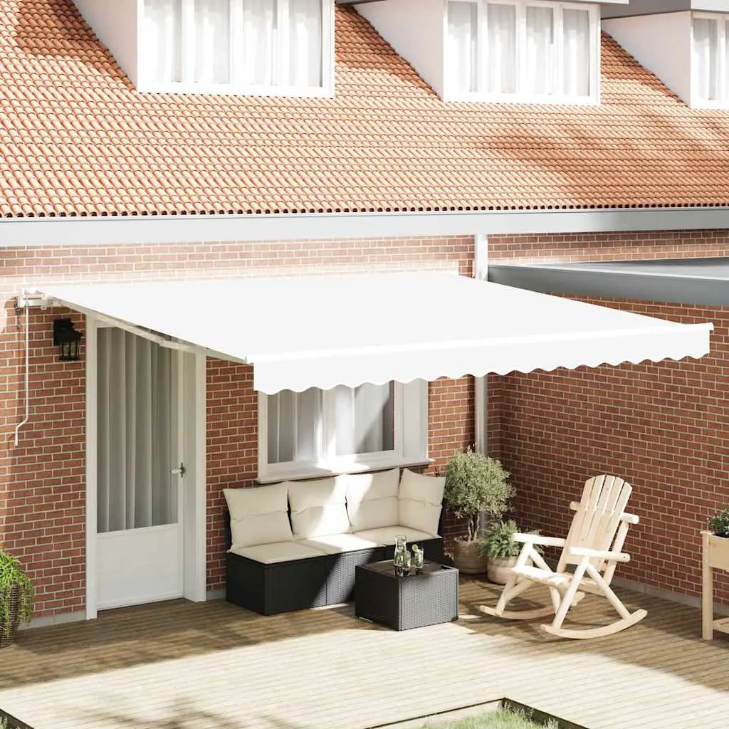 vidaXL Povlačivi tende Bijela 400 × 350 cm Tkanina i Aluminij - Venlo