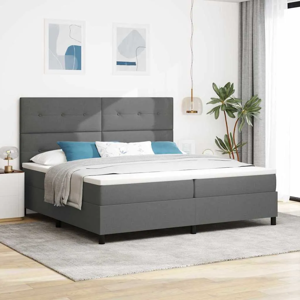 vidaXL Krevet s opruga kutije Tamno siva 200 x 200 cm tkanina - Venlo