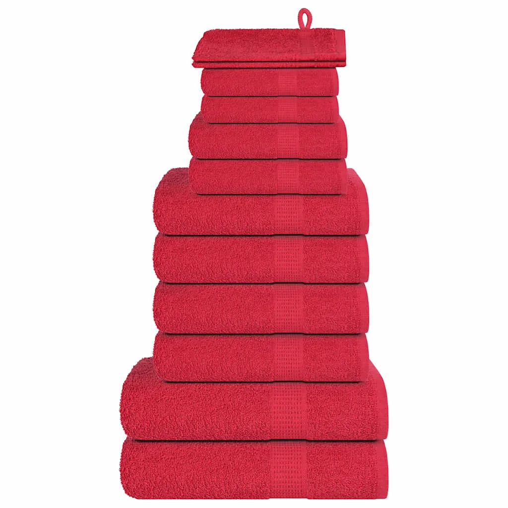 vidaxl set ručnika frogn od 12 dijelova crveni 360 g/m² - slika 1