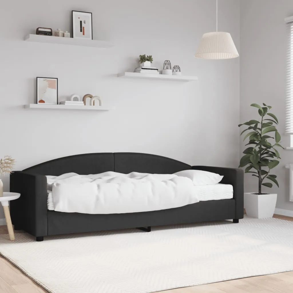 vidaXL Dnevni krevet s madracem crni 80 x 200 cm od tkanine - Venlo