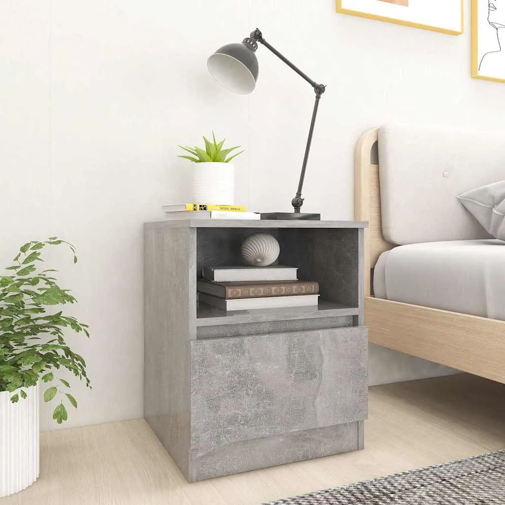 vidaXL Noćni ormarići 2 kom boja betona 40x40x50 cm konstruirano drvo - Venlo