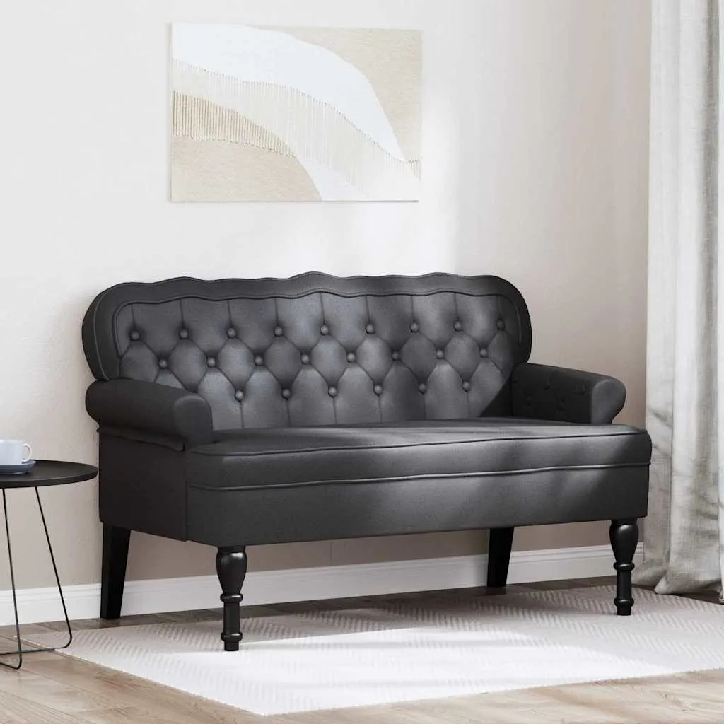 vidaXL Chesterfield klupa Crna 119,5 x 64,5 x 75 cm Lažna koža - Venlo