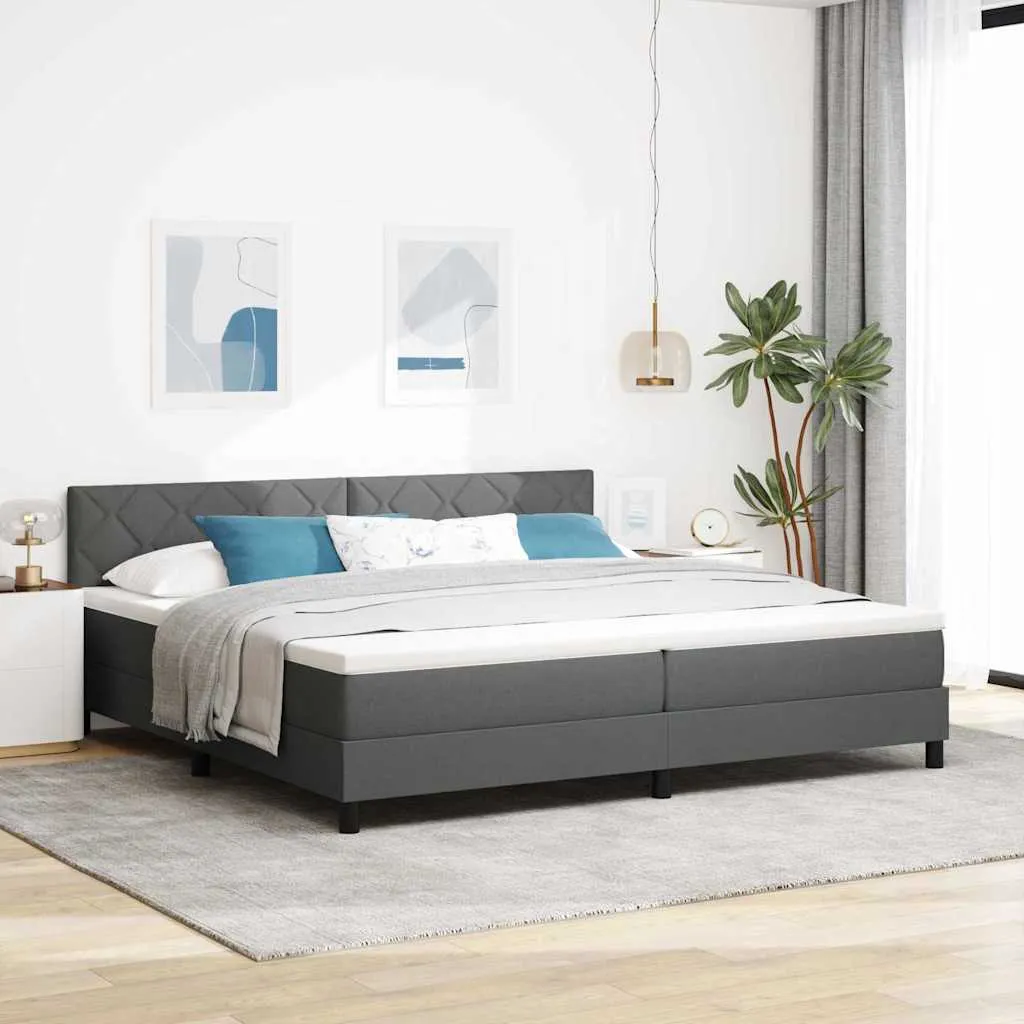 vidaXL Krevet s opruga kutije Tamno siva 200 x 200 cm tkanina - Venlo