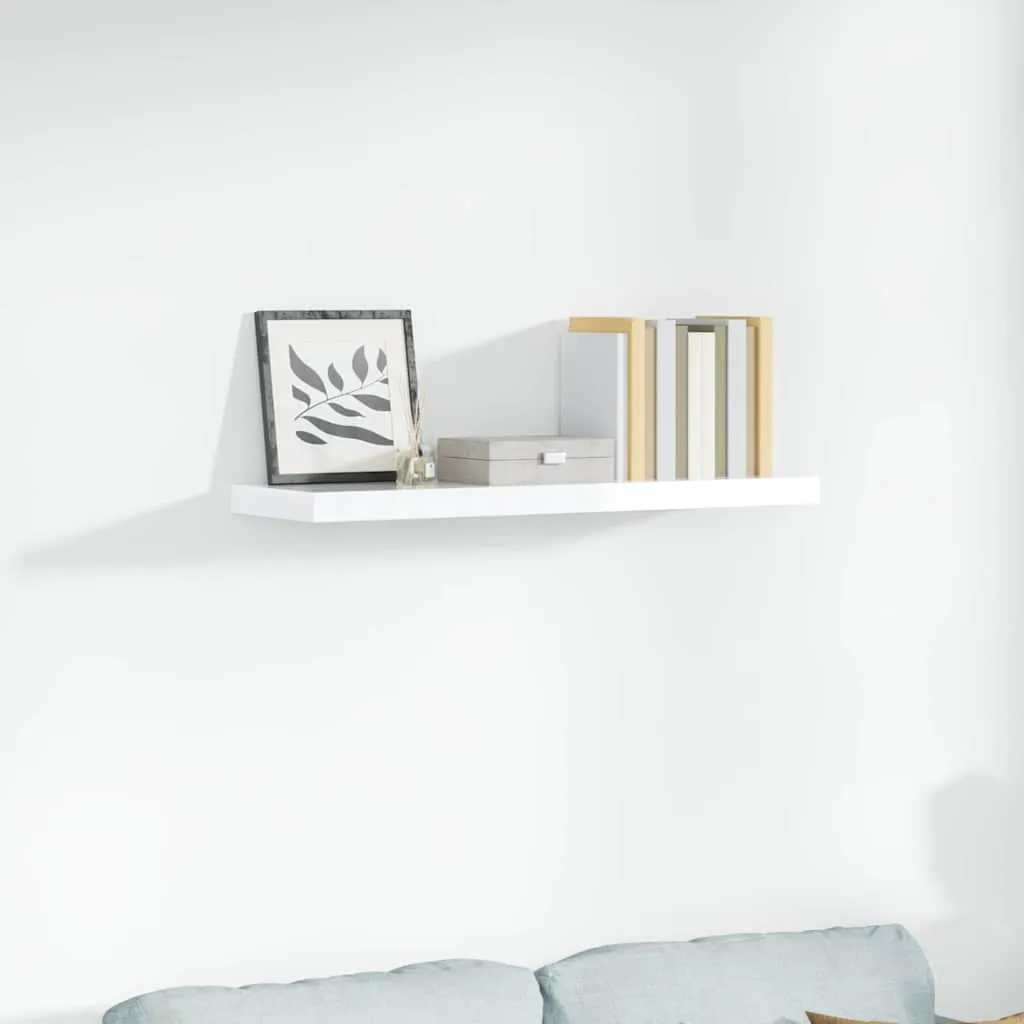 vidaXL Plutajuća zidna polica visoki sjaj bijela 90x23,5x3,8 cm MDF - Venlo