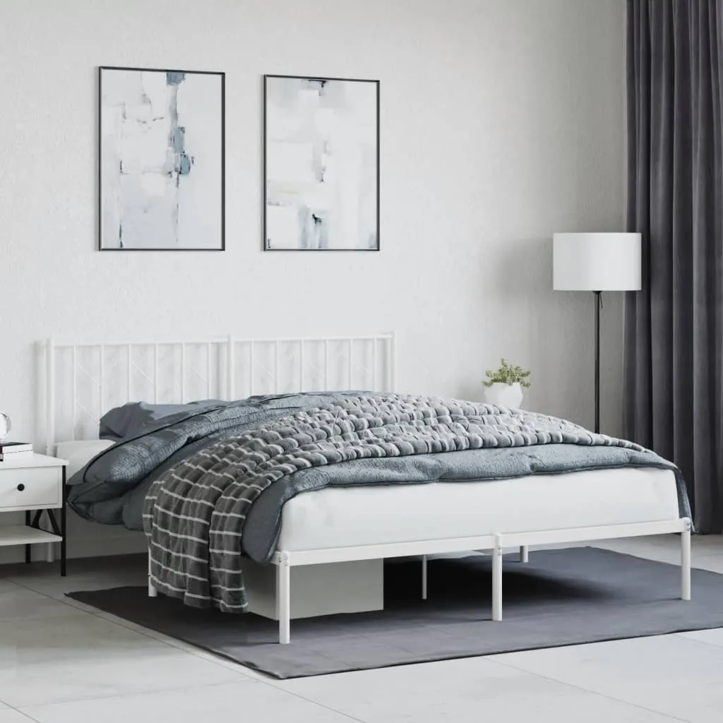 vidaXL Metalni okvir za krevet s uzglavljem bijeli 160x200 cm - Venlo