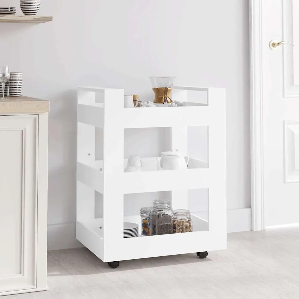 vidaXL Kuhinjska kolica bijela 60 x 45 x 80 cm od konstruiranog drva - Venlo