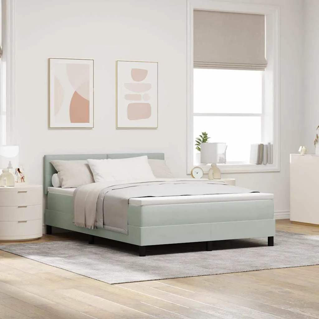 vidaXL Krevet s opruga kutije Svijetlo siva 160 x 200 cm Baršun - Venlo