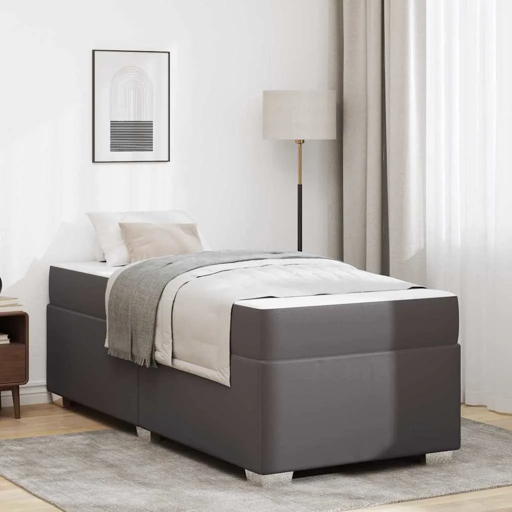 vidaXL Krevetna konstrukcija Siva 100 x 200 cm PVC - Venlo