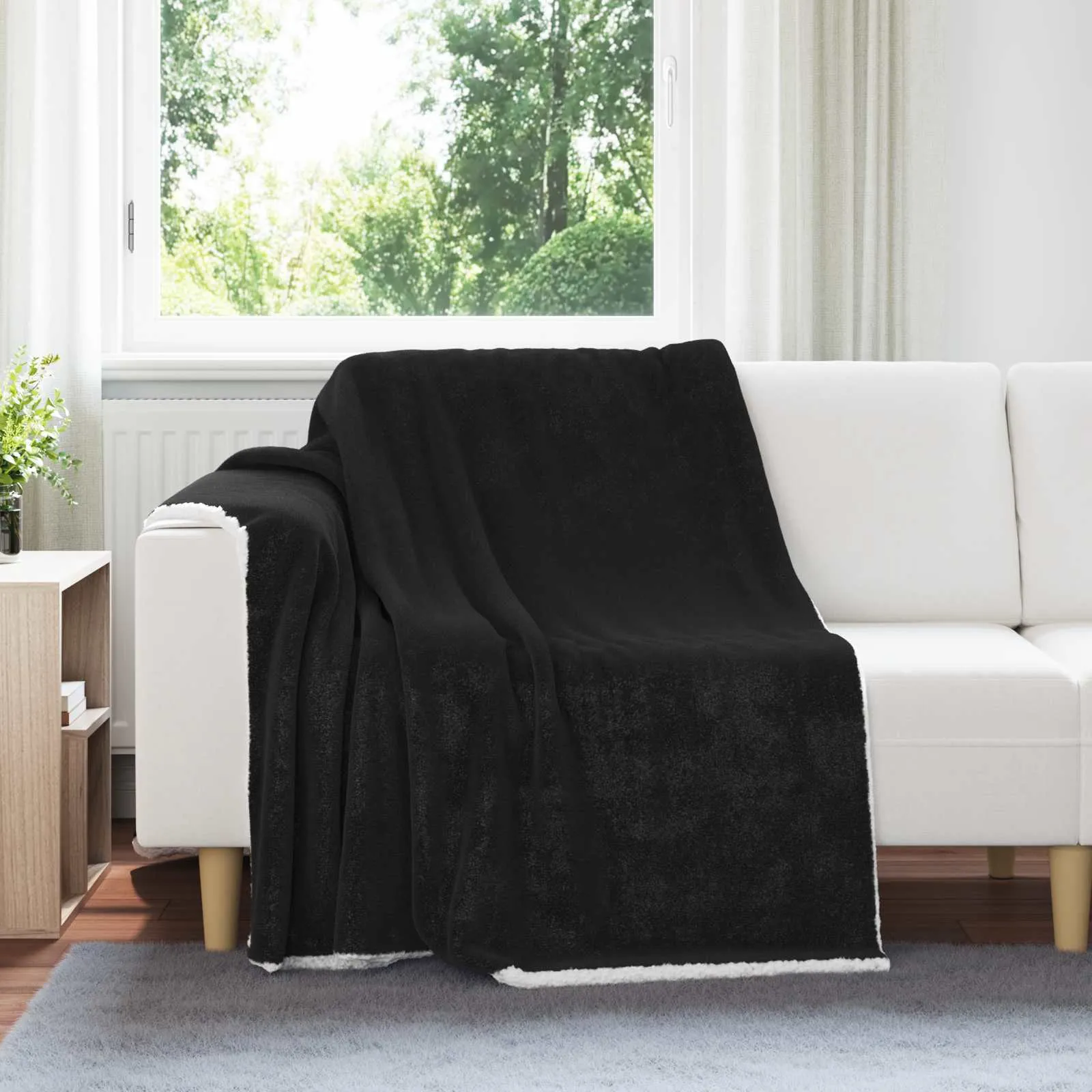 vidaXL Dekica Crna 150 x 200 cm 1.64 kg Runo - Venlo