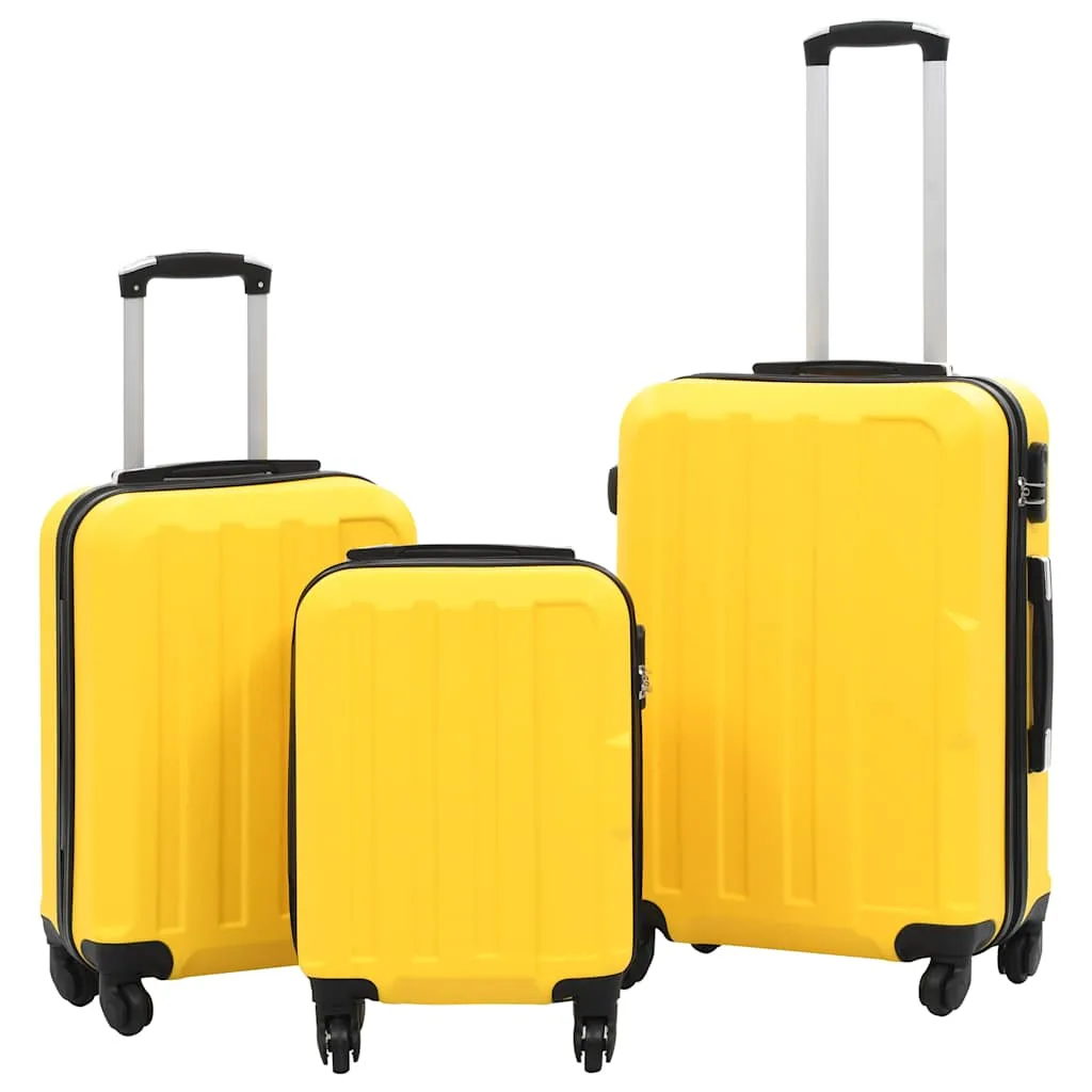 vidaxl 3-dijelni set čvrstih kovčega žuti abs - slika 1