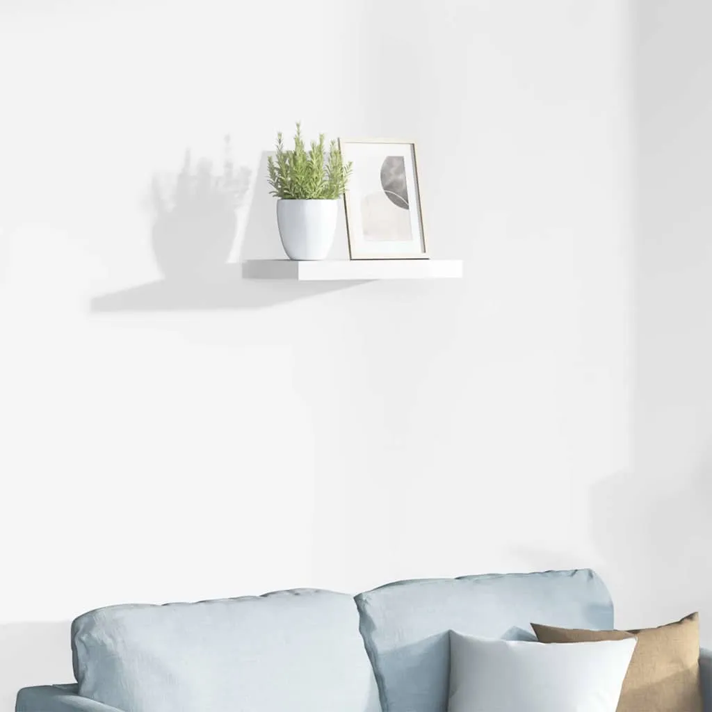 vidaXL Plutajuća zidna polica visoki sjaj bijela 40 x 23,5 x 3,8 cm MDF - Venlo