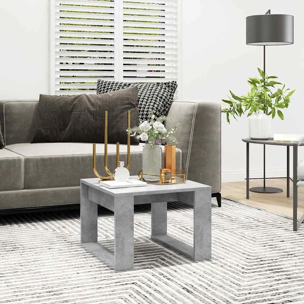 vidaXL Bočni stolić siva boja betona 50 x 50 x 35 cm konstruirano drvo - Venlo