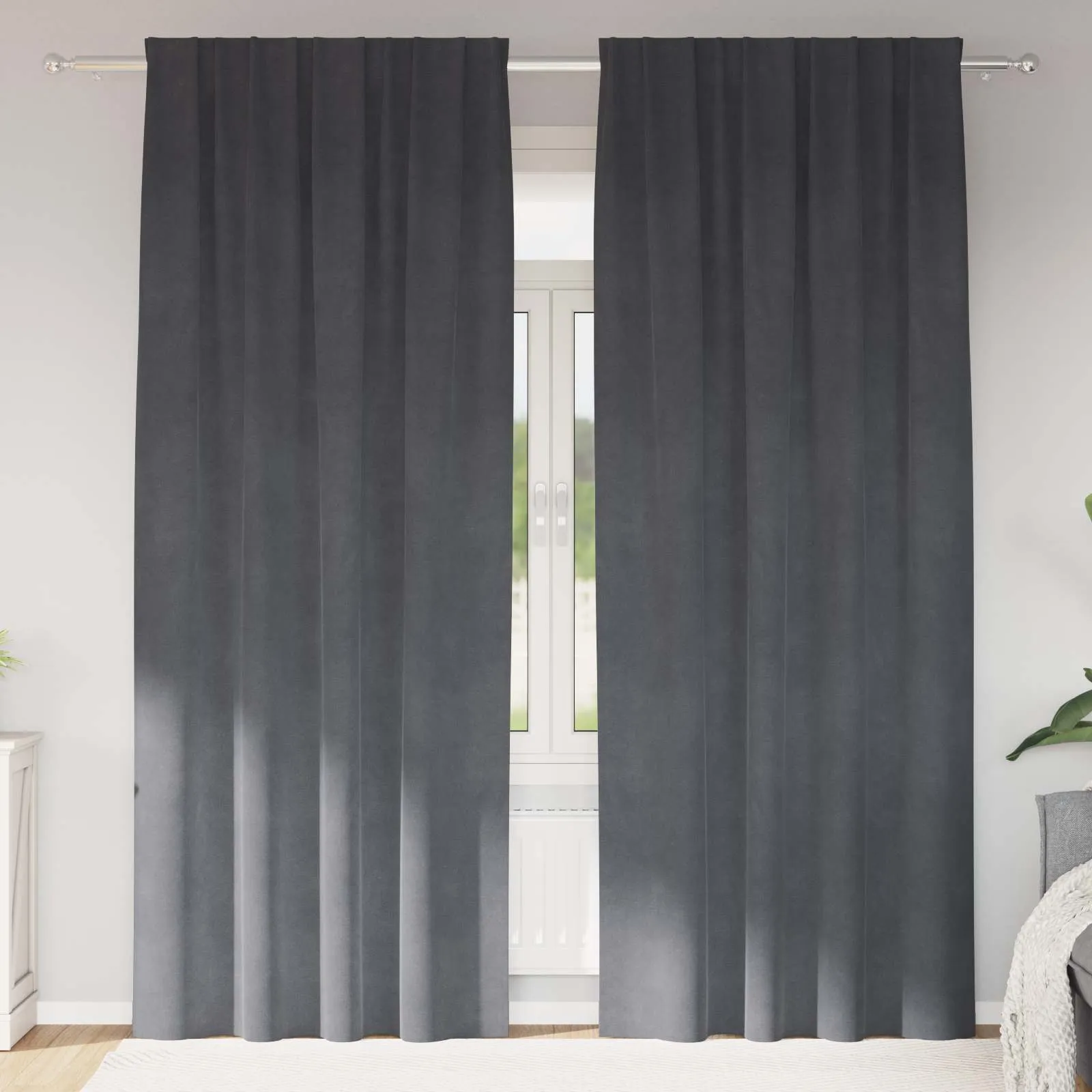 vidaXL Zavjese 2 kom. Svjetlosiva 140 x 260 cm Baršun - Venlo