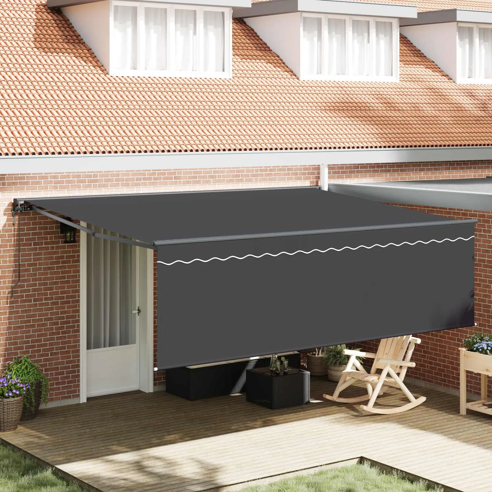 vidaXL Povlačivi tende Antracit 450 × 350 cm Poliester i aluminij - Venlo