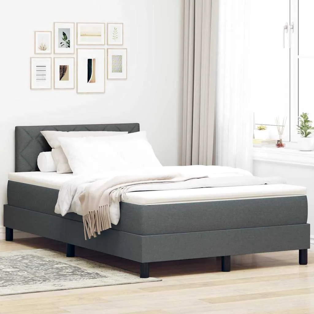 vidaXL Krevet s opruga kutije Tamno siva 120 x 190 cm tkanina - Venlo