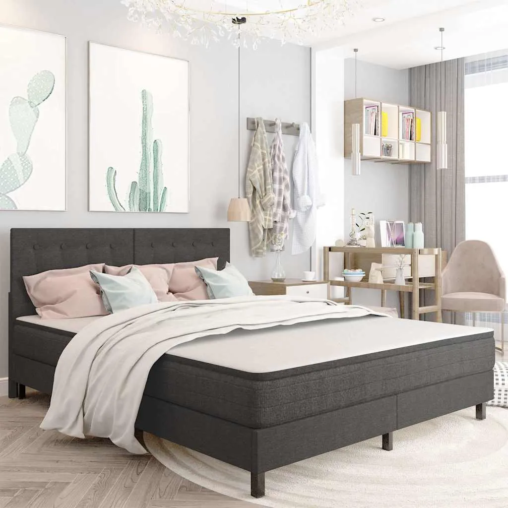 vidaXL Taftirano uzglavlje od tkanine tamnosivo 180 x 200 cm - Venlo