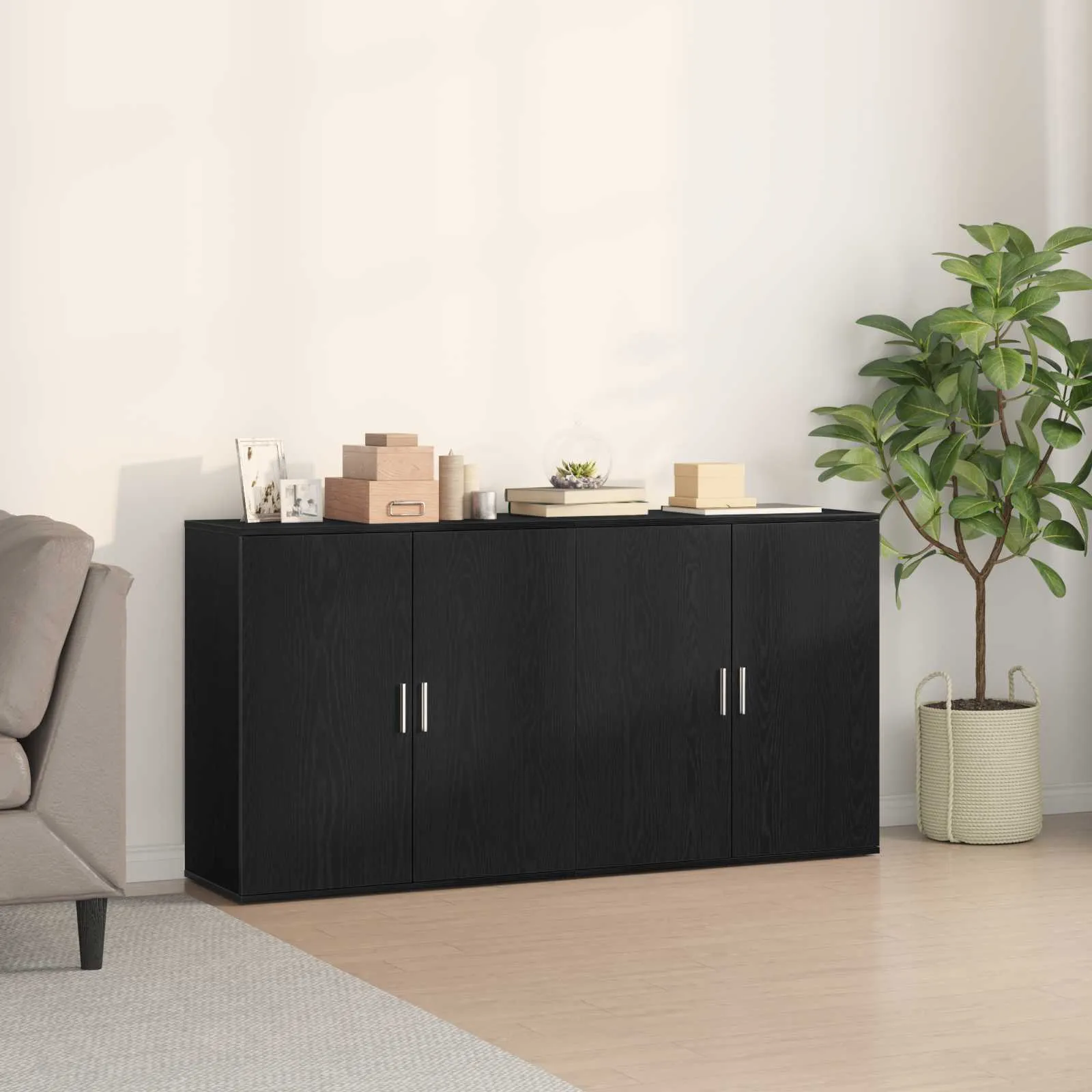 vidaXL Kreveta 2 kom. Crni hrast 79 x 38 x 80 cm Konstruirano drvo - Venlo