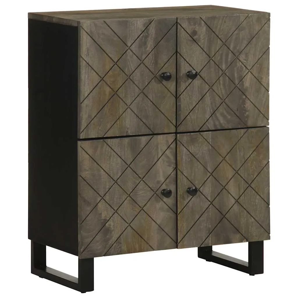 vidaxl komoda crna 60x33x75 cm puno drvo mango - slika 1