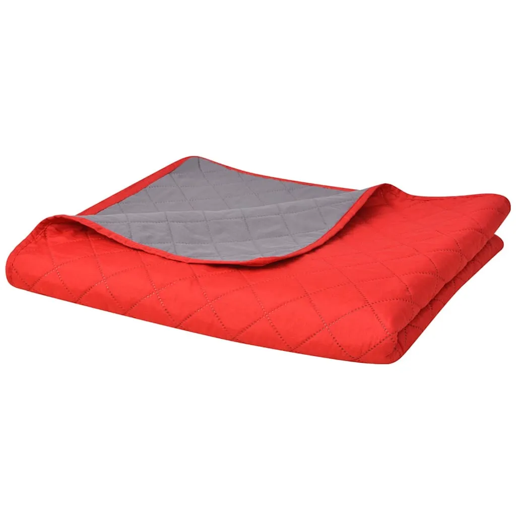 vidaXL Dvostrani prošiveni prekrivač Crno-Siva 170x210 cm - Venlo