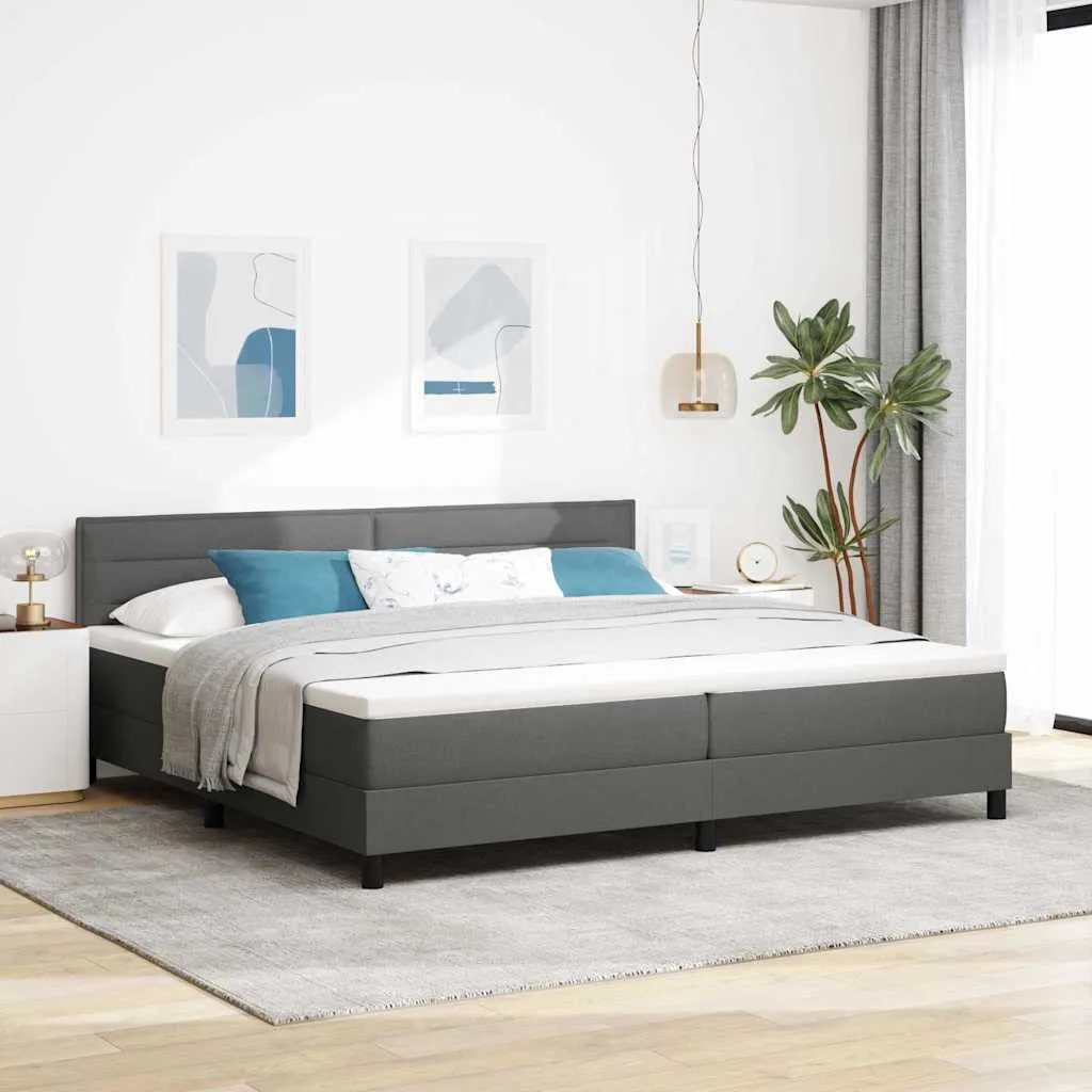 vidaXL Krevet s opruga kutije Tamno siva 200 x 200 cm tkanina - Venlo