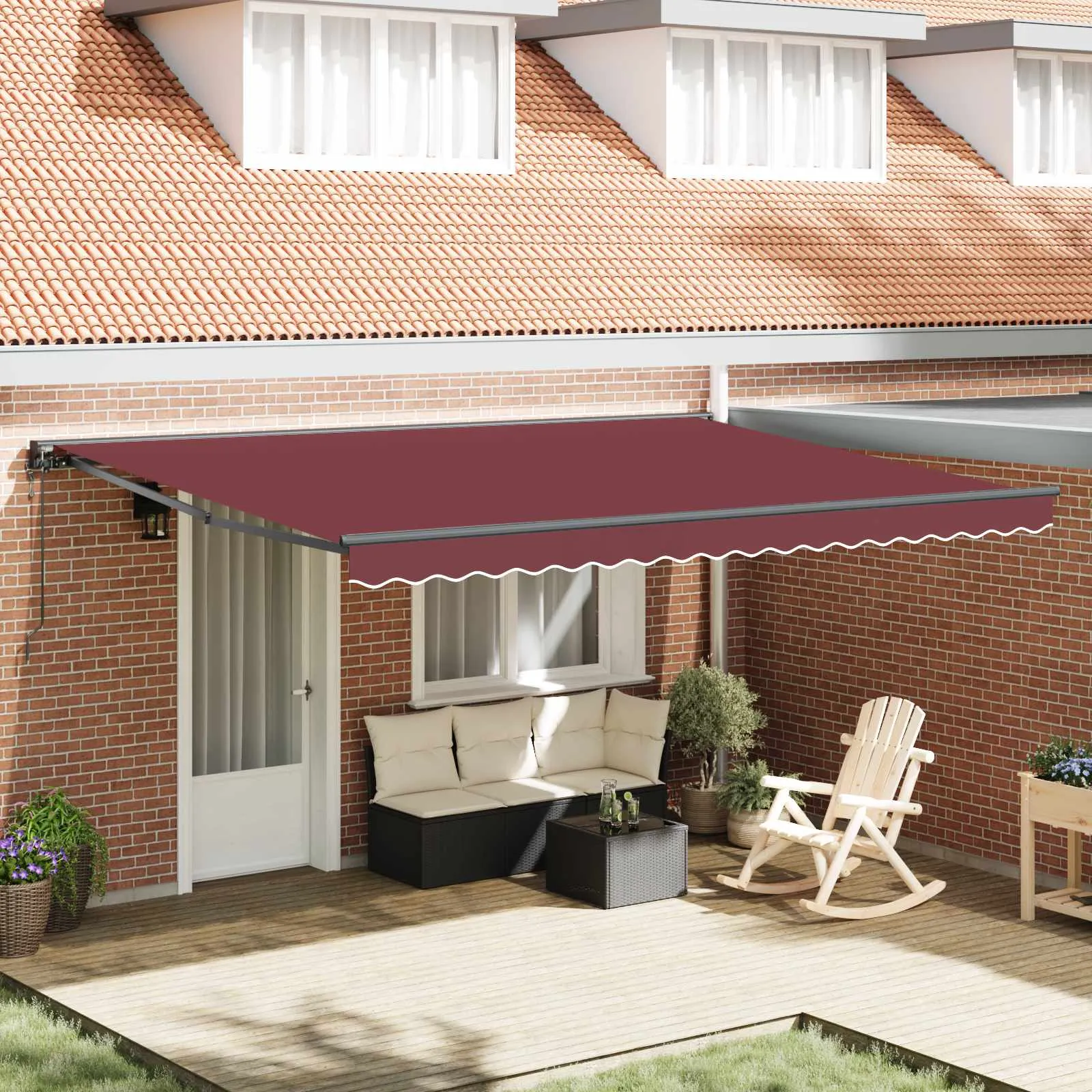 vidaXL Okvir tende Tamno crvena 450 × 300 cm Poliester s PU premazom - Venlo