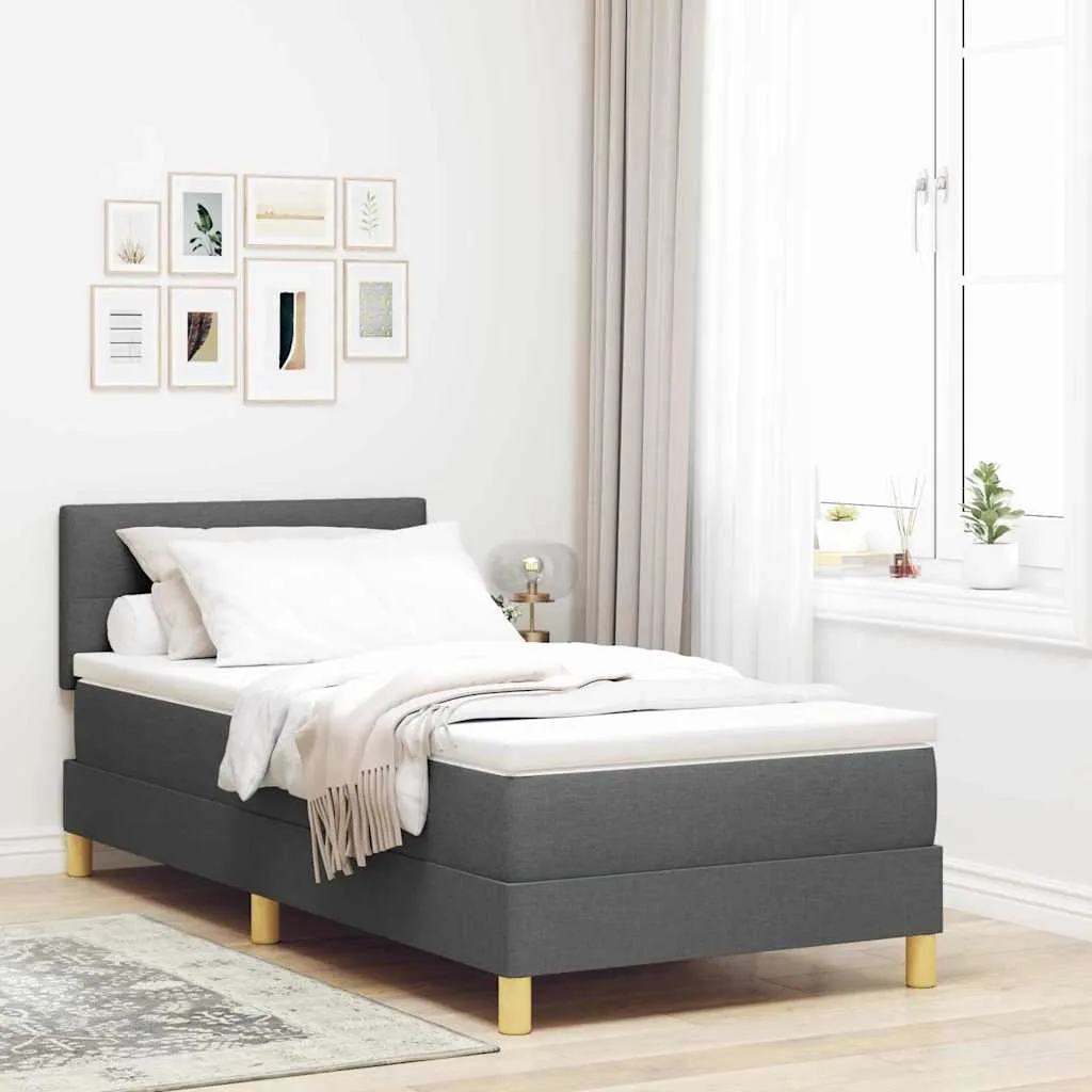 vidaXL Krevet s opruga kutije Tamno siva 100 x 200 cm tkanina - Venlo