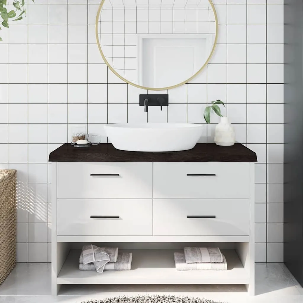 vidaXL Kupaonska radna ploča tamnosmeđa 120x60x(2-6) cm tretirano drvo - Venlo