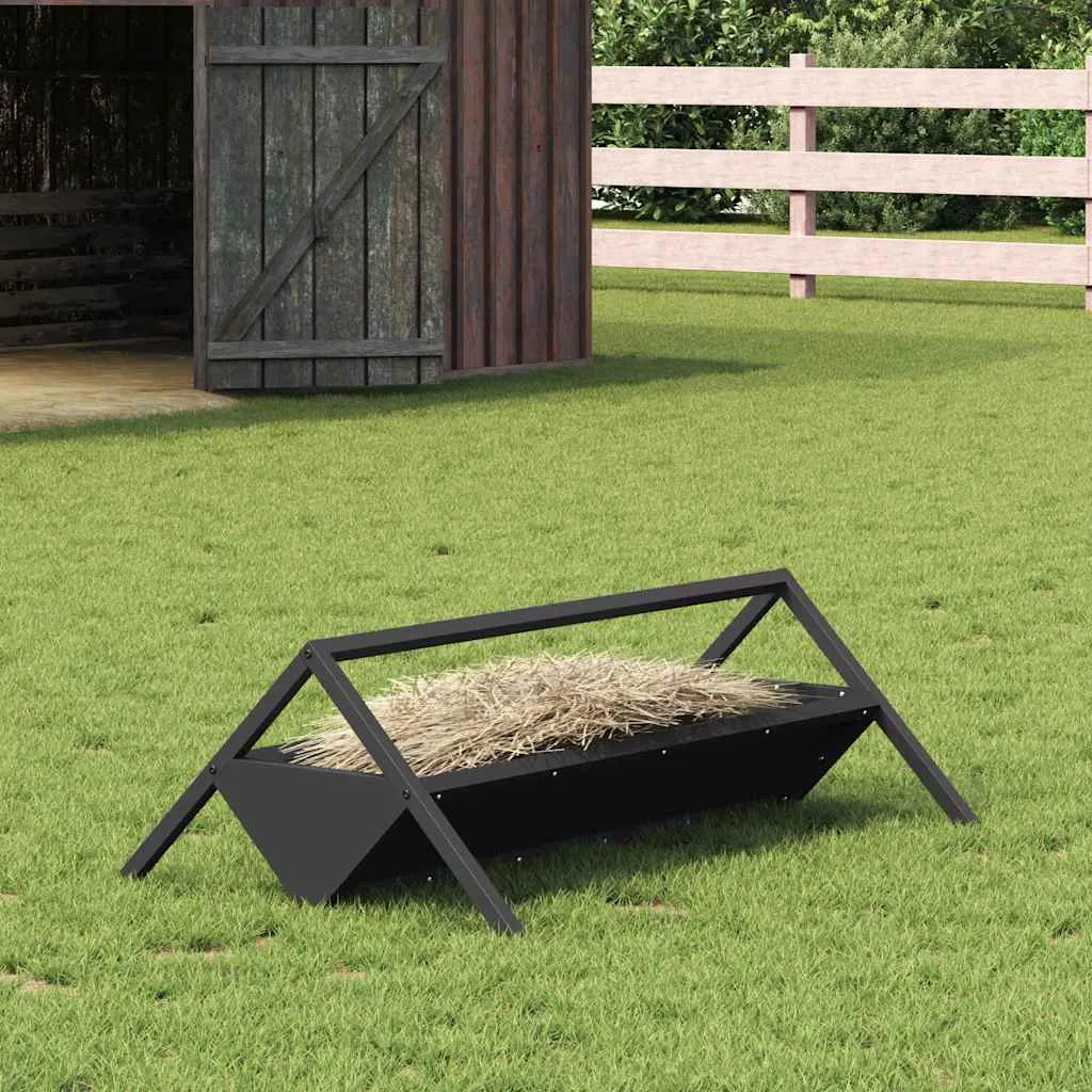 vidaxl hranilica za stoku crna 111 x 76 x 38 cm 10 kg - slika 1