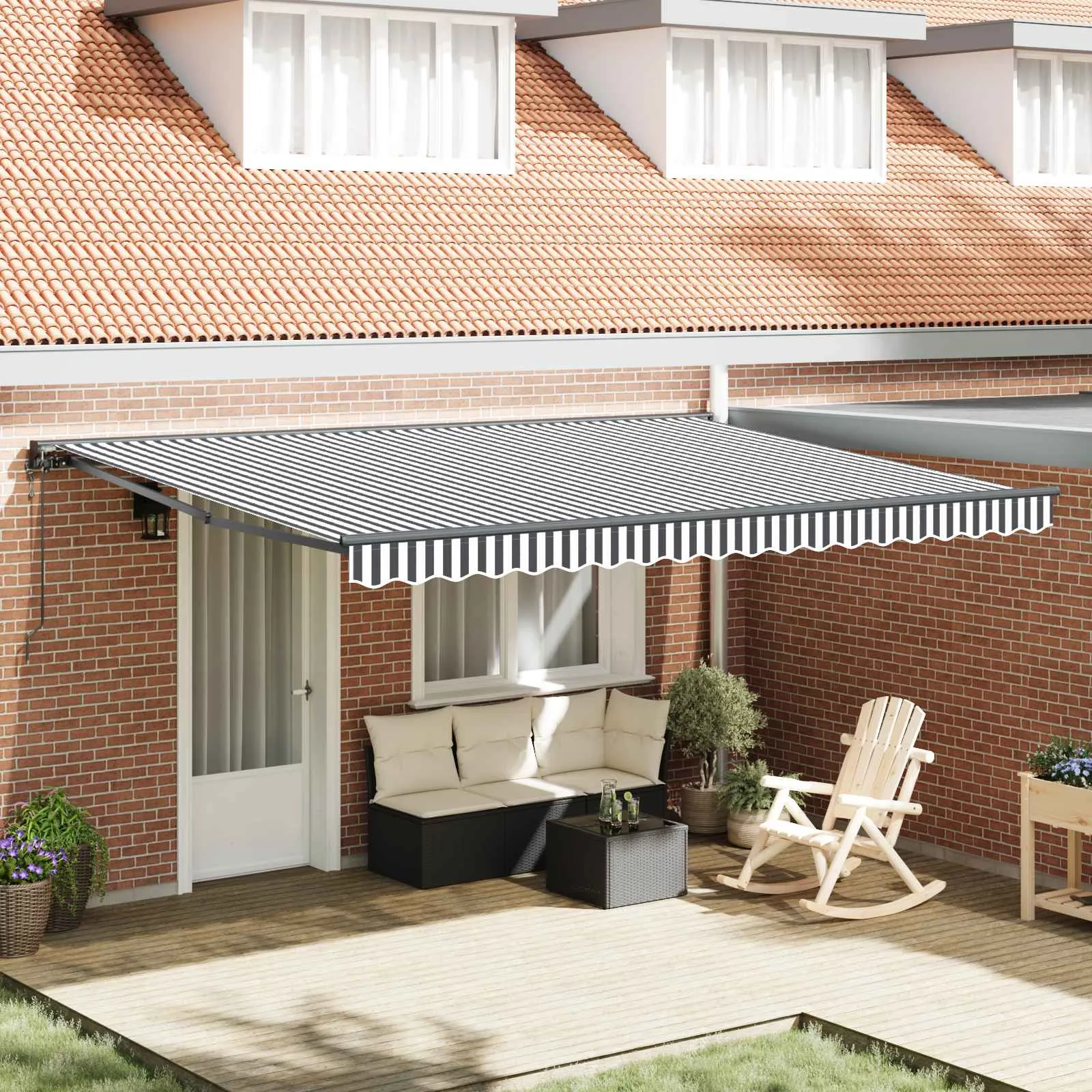 vidaXL Okvir tende Antracit i bijelo 450 × 300 cm - Venlo