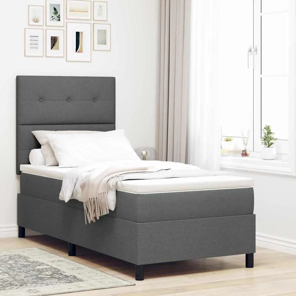 vidaXL Krevet s opruga kutije Tamno siva 80 x 200 cm tkanina - Venlo
