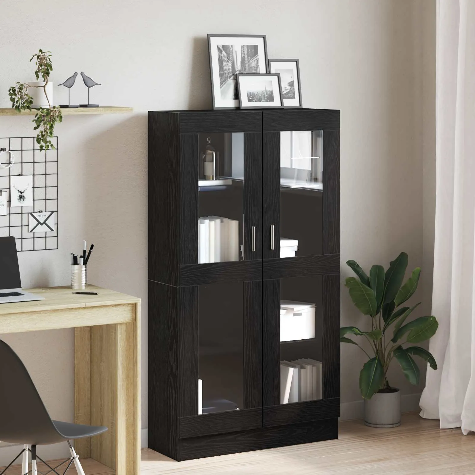 vidaXL Ormarić za knjige 4 razina 82,5 x 30,5 x 150 cm Crni hrast - Venlo