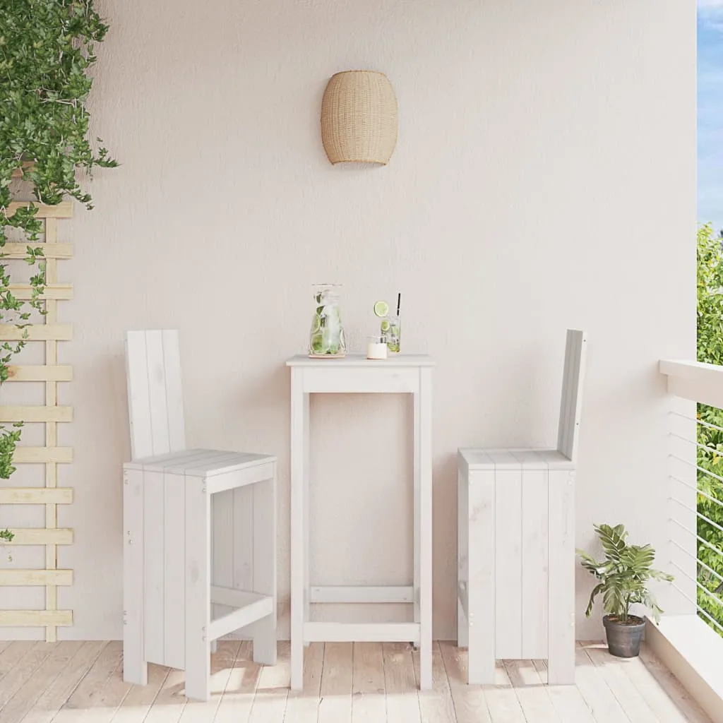 vidaXL Barski stolci 2 kom bijeli 40 x 42 x 120 cm od masivne borovine - Venlo