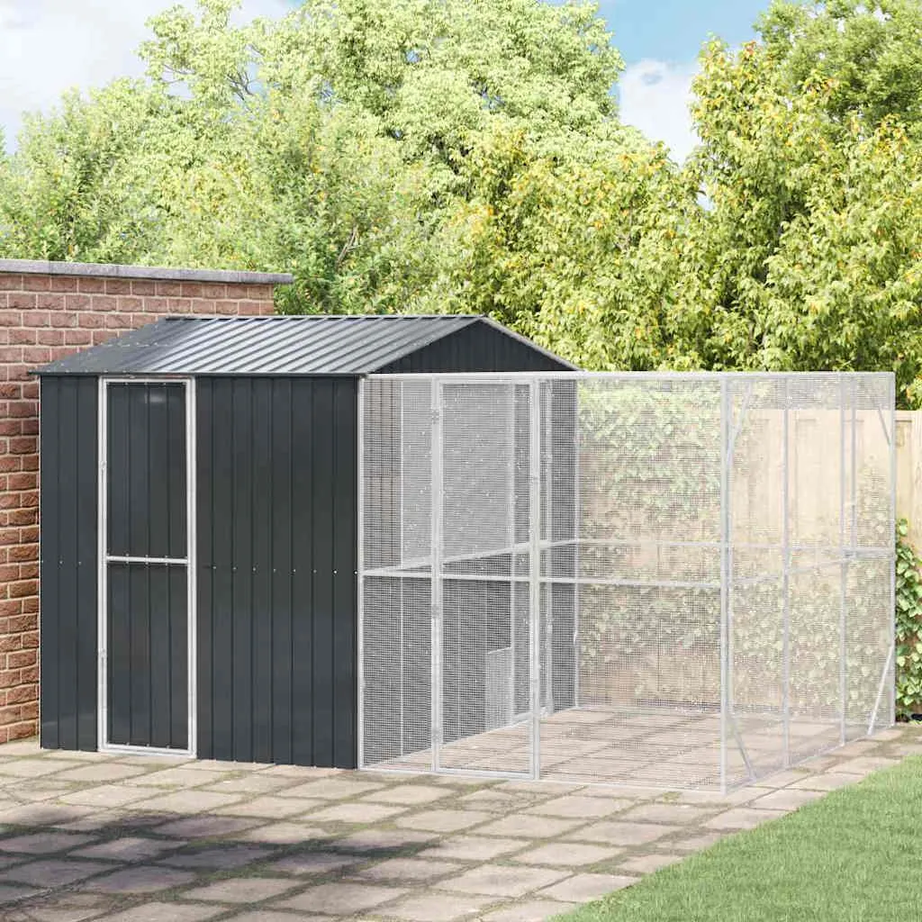 vidaXL Kavez za ptice Antracit 425 x 304 x 247 cm Cinkani čelik - Venlo