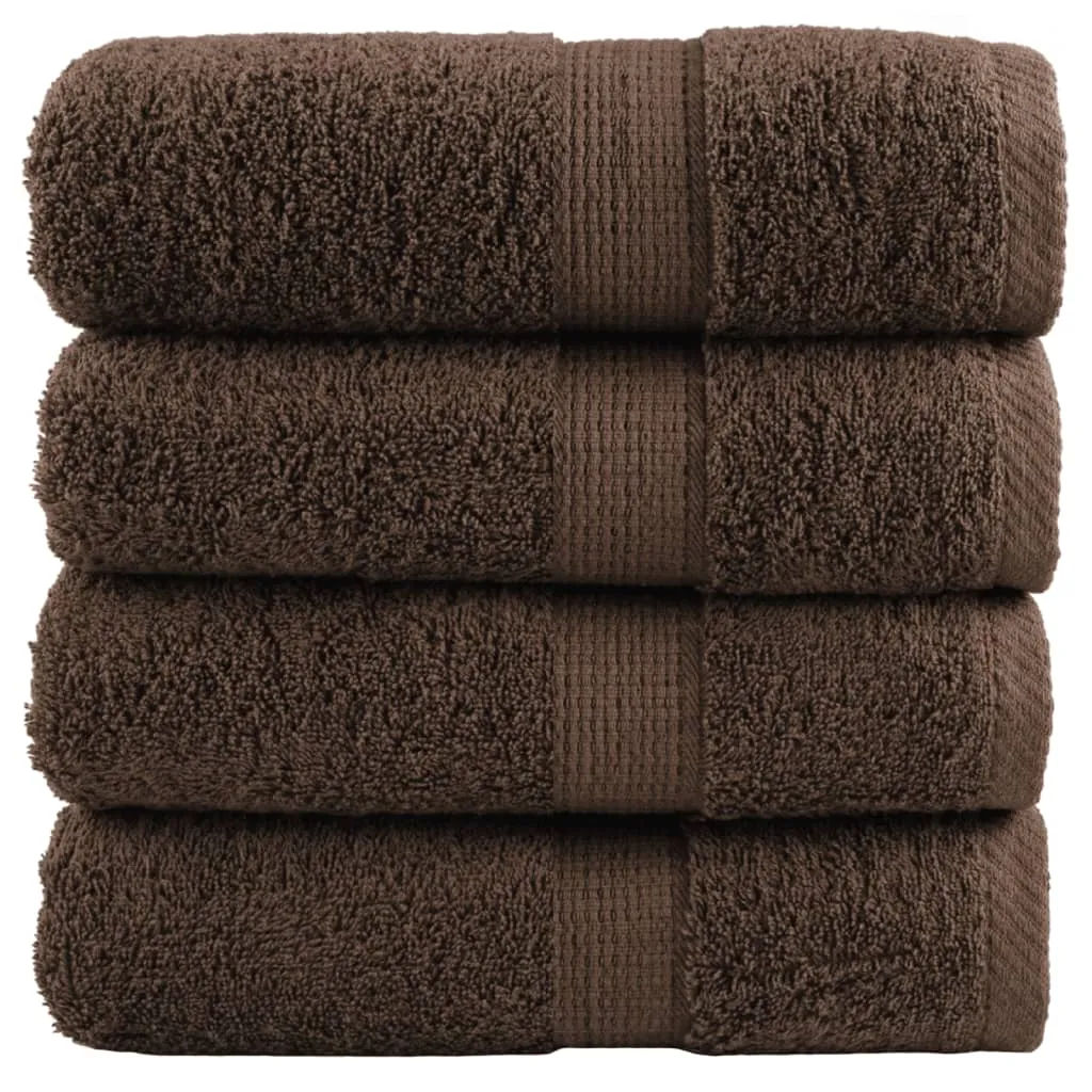 vidaxl premium ručnici za pranje solund 4 kom. smeđe 30x30 cm 600 g/m² - slika 1