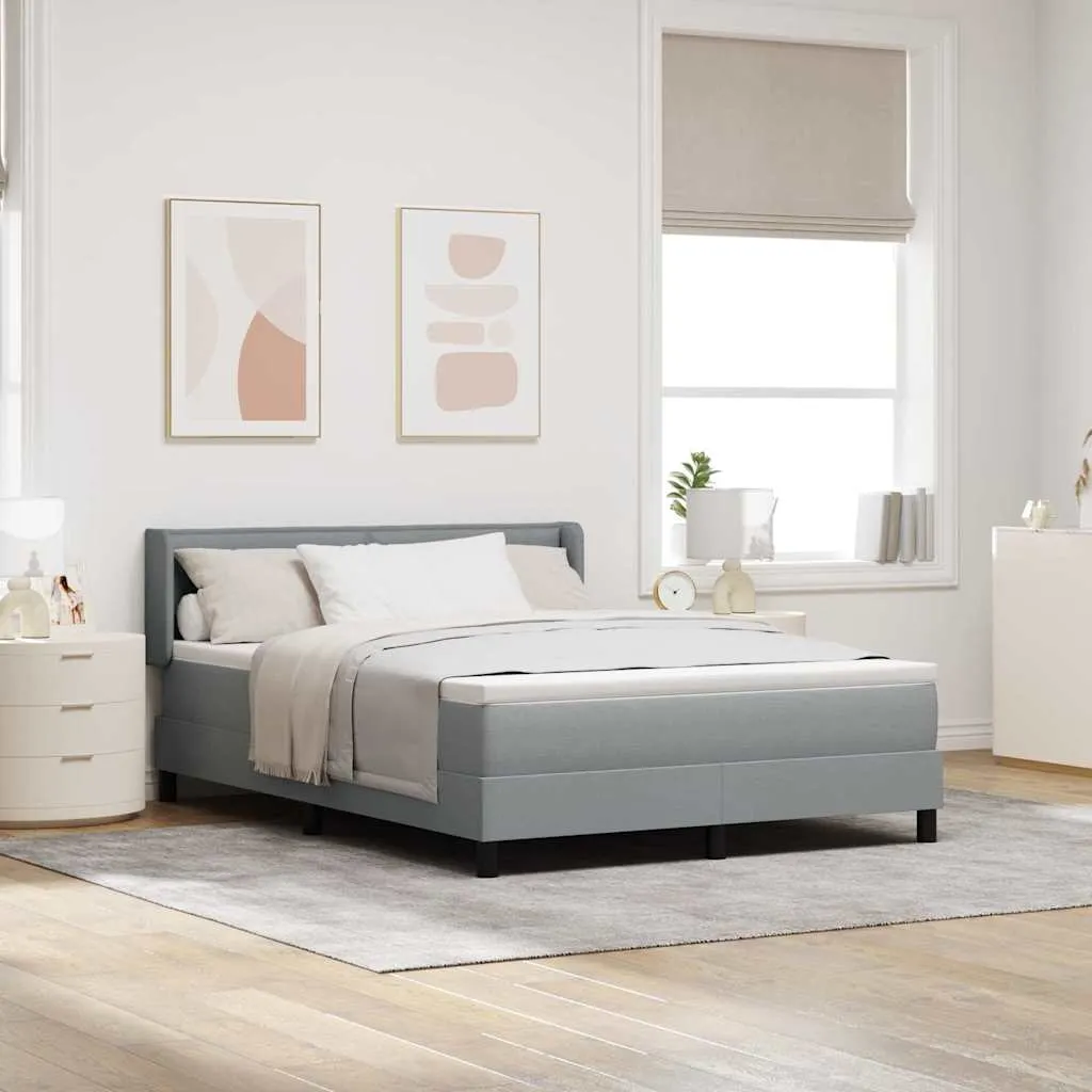 vidaXL Krevet s opruga kutije Svijetlo siva 190 x 140 cm tkanina - Venlo