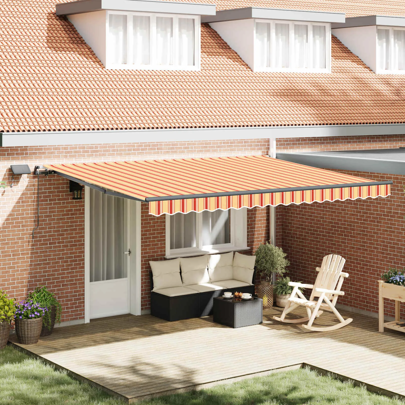 vidaXL Povlačivi tende Žuta i narančasta 450 × 350 cm - Venlo