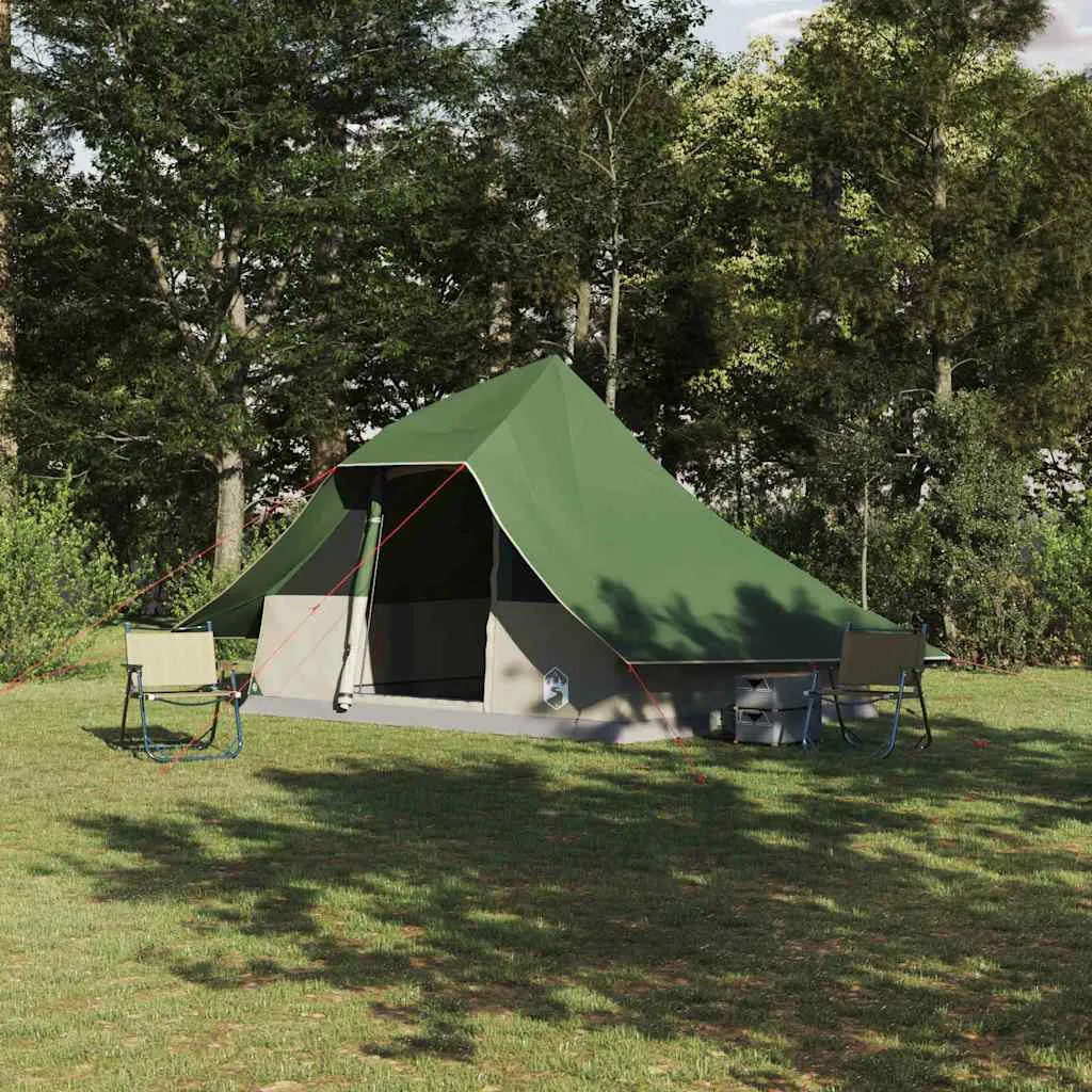 vidaxl tipi šator 10-osobni zelena taft - slika 1