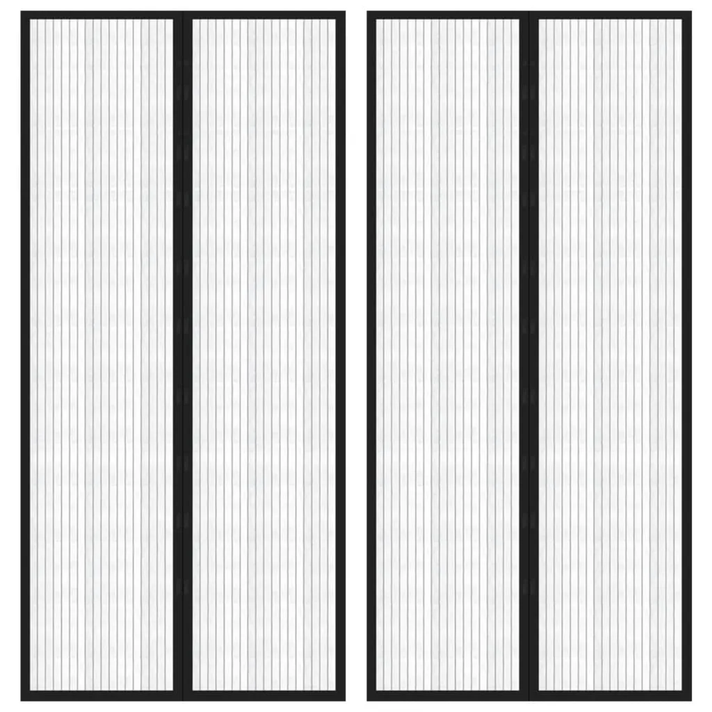 vidaXL Zastori protiv insekata 2 kom s magnetima 220 x 110 cm crni - Venlo