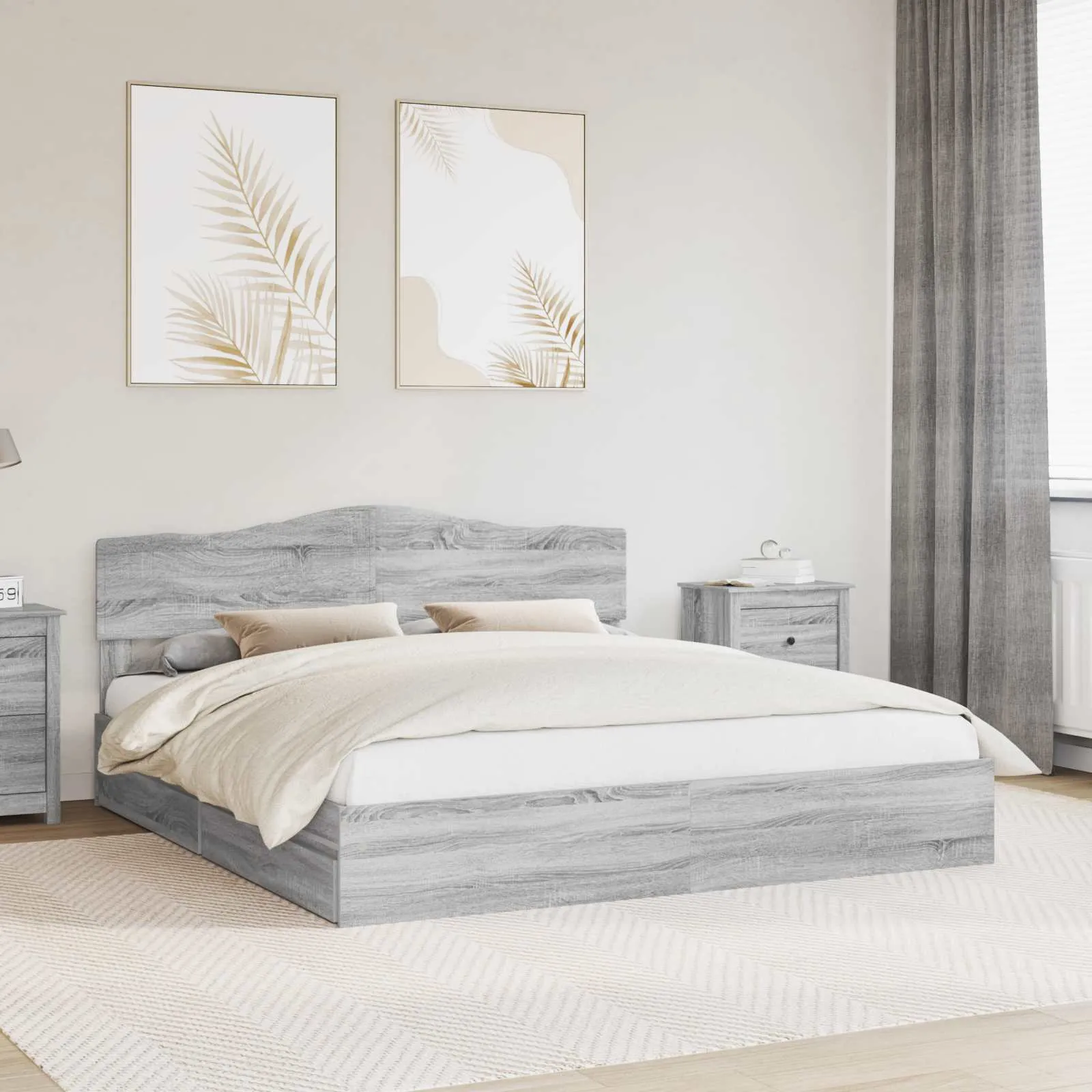 vidaXL Krevet s od storage Siva Sonoma 180 x 200 cm Konstruirano drvo - Venlo