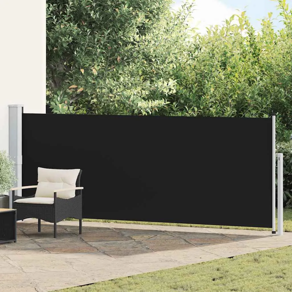 vidaXL Uvlačiva bočna tenda za terasu 140 x 514 cm crna - Venlo