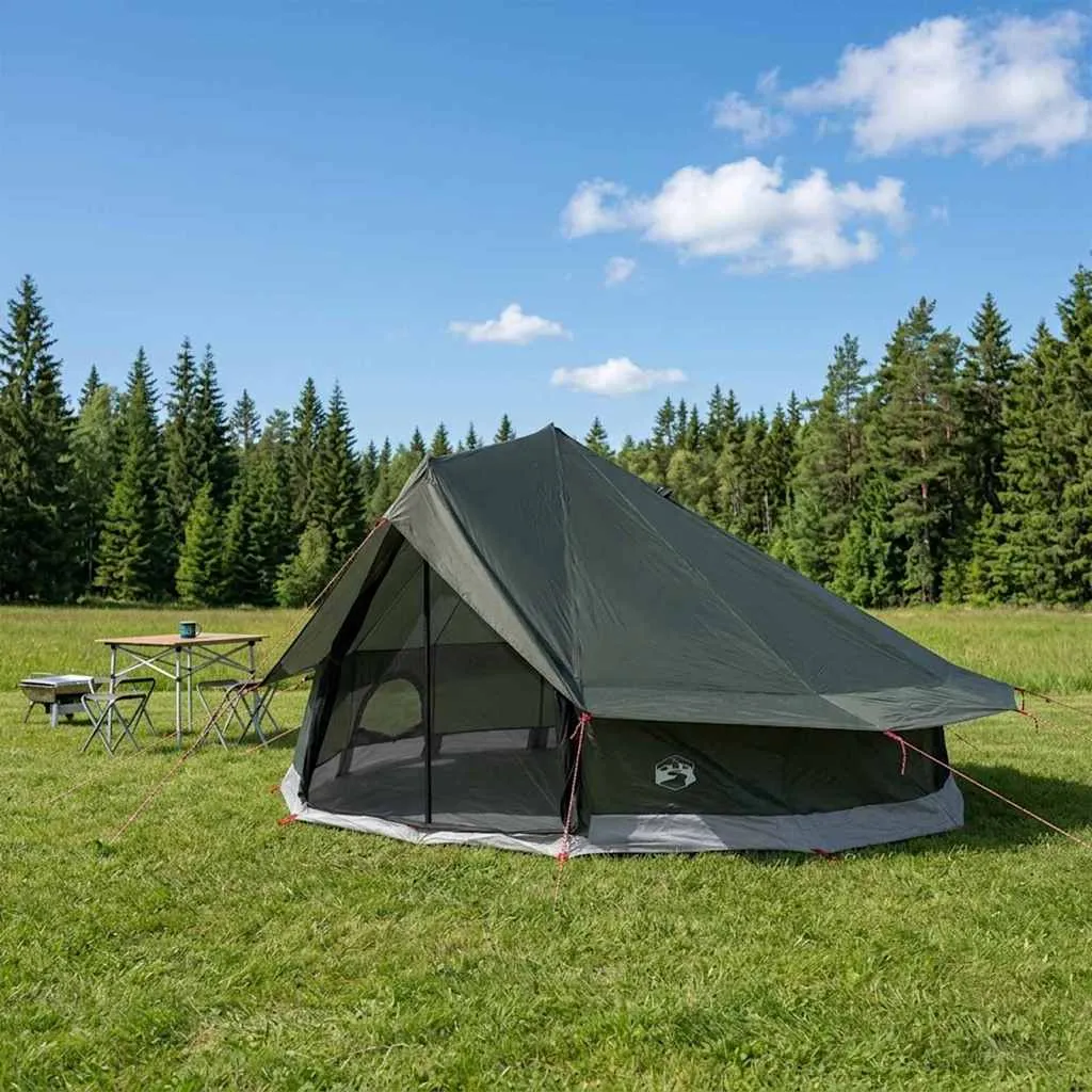 vidaxl tipi šator 20-osobni maslinasto zelena poliester i čelik - slika 1