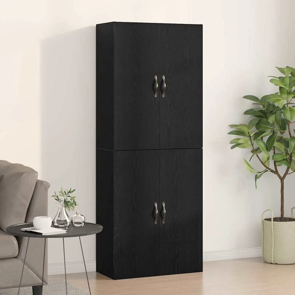 vidaXL Ormar za montažu na zid 2 kom. Crni hrast 69,5 x 34 x 90 cm - Venlo