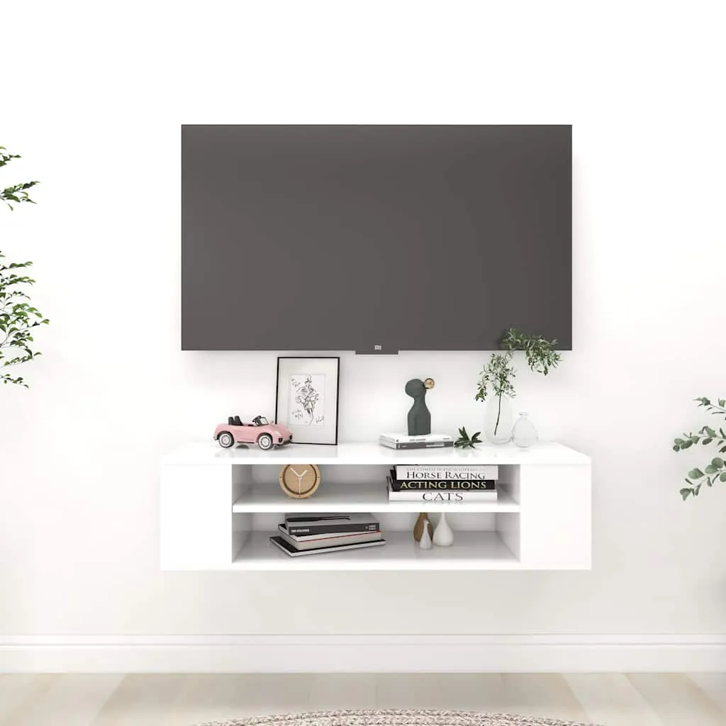 vidaXL Viseći TV ormarić bijeli 100 x 30 x 26,5 cm konstruirano drvo - Venlo