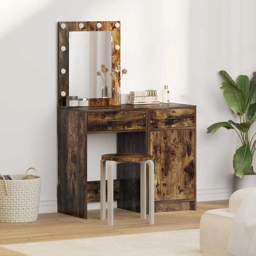 vidaXL Toaletni stol 2 kom. Smeđa 50 x 41 x 135 cm Konstruirano drvo - Venlo