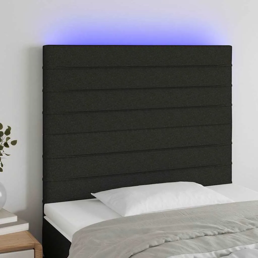 vidaXL LED uzglavlje crno 90x5x118/128 cm od tkanine - Venlo